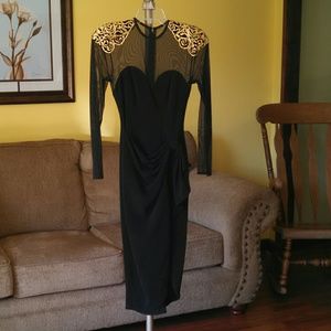 Women's Vintage 1990s Madisons Black/Gold Formal Dress